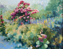 Side Garden at Hearts Ease 24x30 oil on canvas
