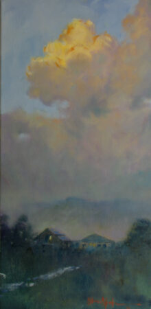 Thunderhead Over The Valley oil on canvas 24x12